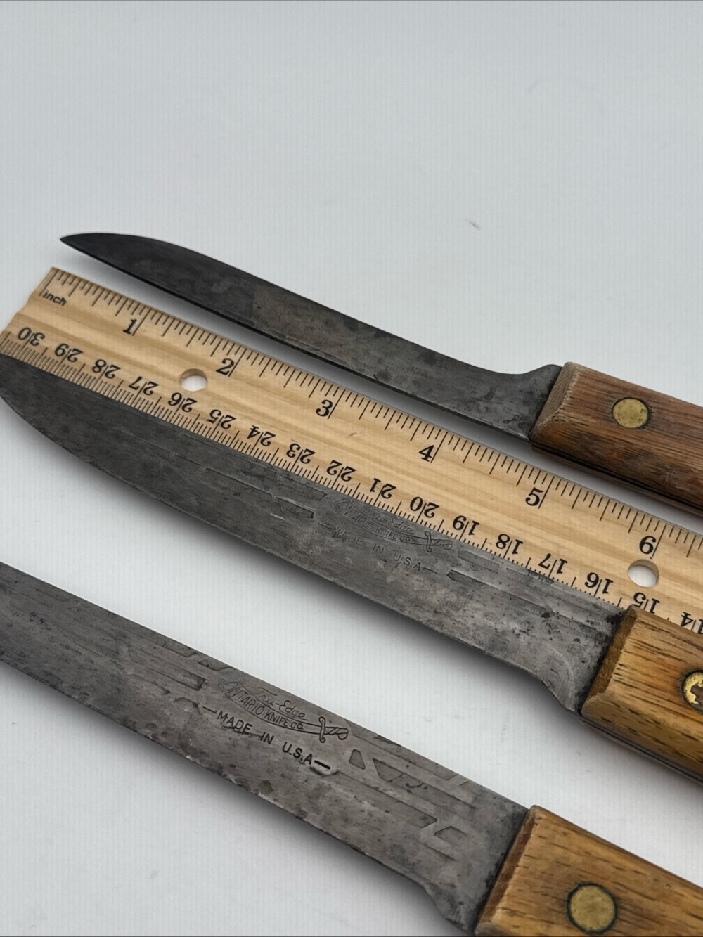 VTG OLD HICKORY Tru-Edge Ontario (2) Knifes 6” + (1) 4.5” knife - Picture 5 of 8